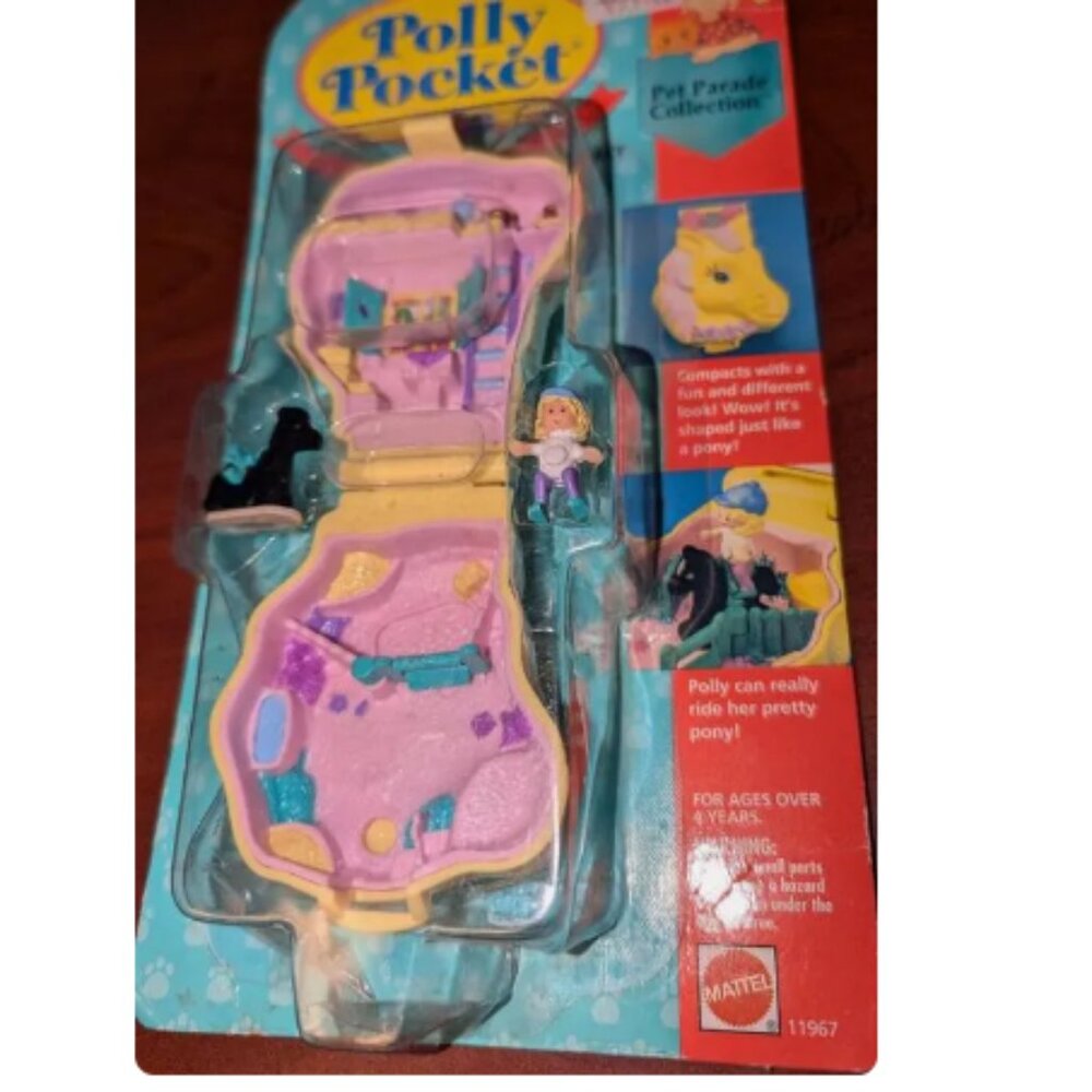 VTG 1994 Pony Riding Polly Pocket Sealed in Pkg Pastel Horse Mini Figures